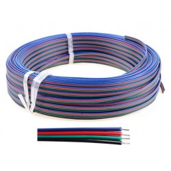 Cable paralelo 4 hilos para tira led RGB, Rollo de 100mts x 0,64€/mt